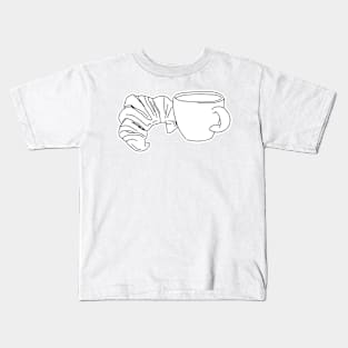 Croissant with a cup of coffee Kids T-Shirt